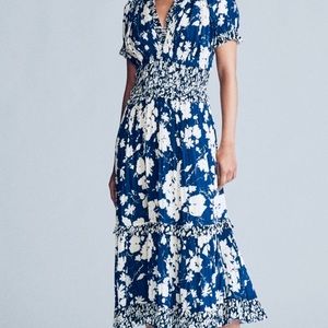 Ralph Lauren satin pleated floral dress